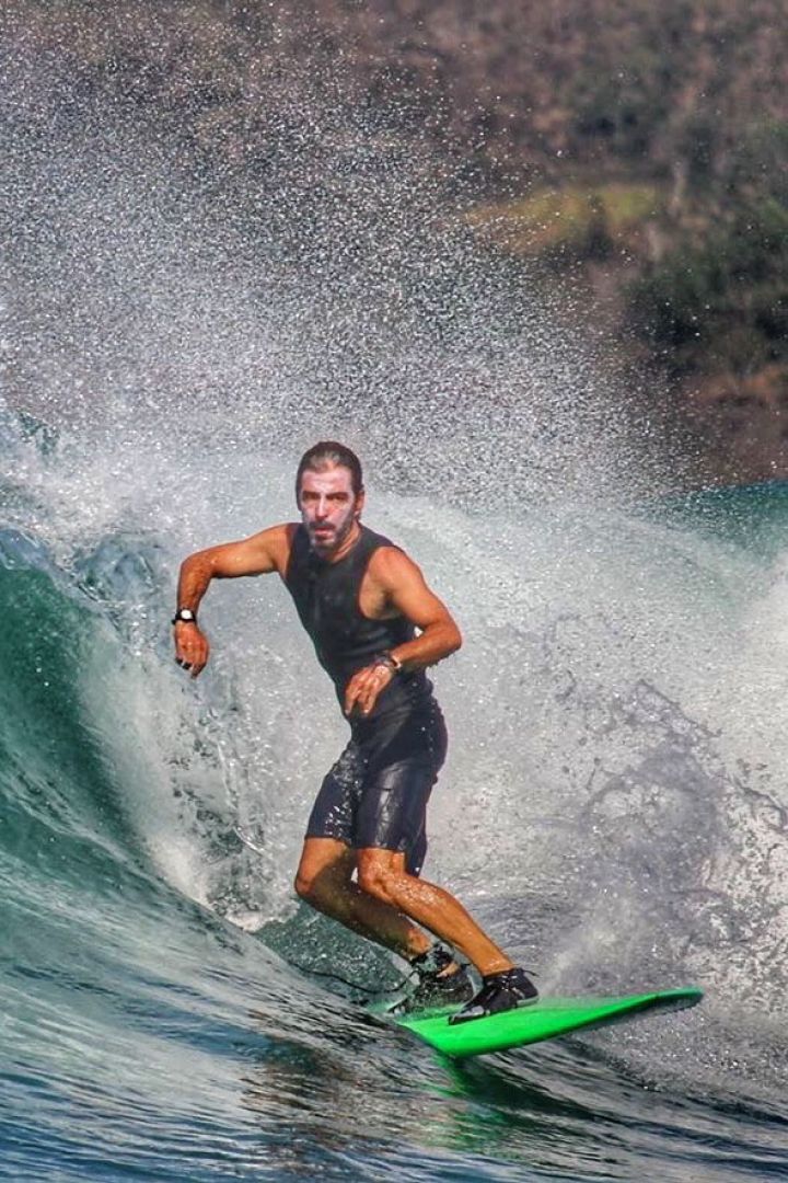 Niccolò Taverna enjoying an empty wave in Famara